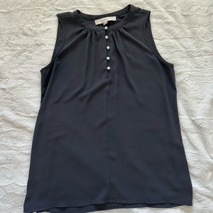 Loft Petite Sleeveless Pearl Button Top